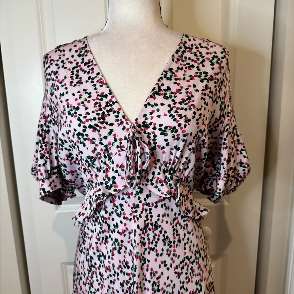 Diane Von Furstenberg Silk Short Sleeve Maxi Dress - Picture 3 of 6